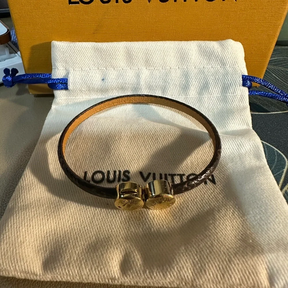 Louis Vuitton Monogram Bracelet with Gold Accents - Picture 2 of 6